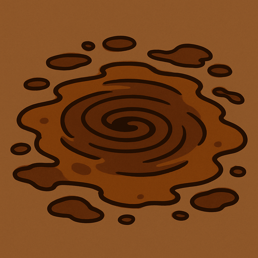 ביצה טובענית בצבעי חום.
In-Game asset.  2d.  High contrast.  No shadows