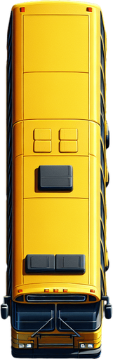 Yellow bus in a top down view.
Single Game Texture.  In-Game asset.  High contrast.  No shadows