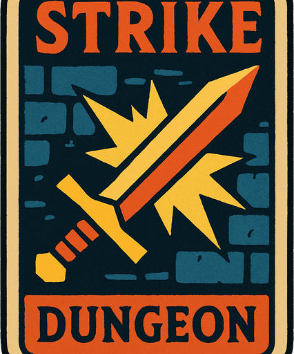 dungeon card game, Strike card.
In-Game asset.  2d.  High contrast.  No shadows
