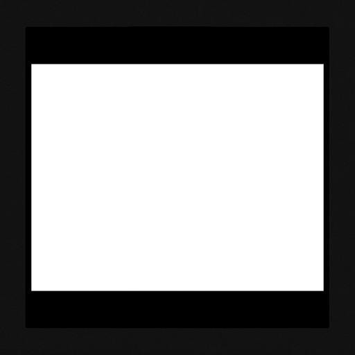 A white square with only black borders on top and bottom, full width full height.
In-Game asset.  2d.  High contrast.  No shadows