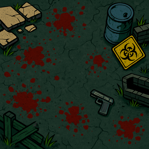 A top view background for a zombie game.
In-Game asset.  2d.  High contrast.  No shadows