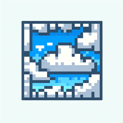 clouds pixelated.
Single Game Texture. In-Game asset. 2d. Blank background. High contrast. No shadows.
