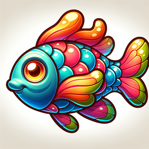 cartoon fish.
2D, Without background
