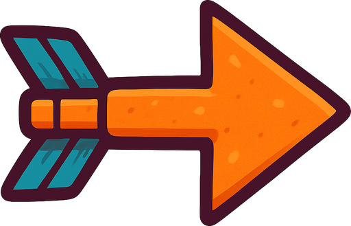 arrow.
In-Game asset.  2d.  High contrast.  No shadows