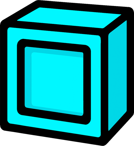 Cyan Block.
In-Game asset.  2d.  High contrast.  No shadows