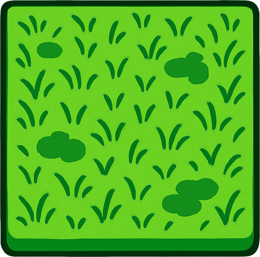 square grass tile on top viewing.
In-Game asset.  2d.  High contrast.  No shadows