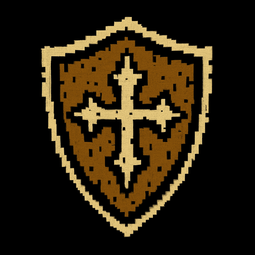 Kalkan logosu Dark souls style 2d pixel art.
In-Game asset.  2d.  High contrast.  No shadows