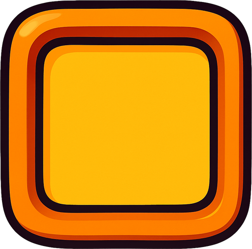 round edge square.
In-Game asset.  2d.  High contrast.  No shadows