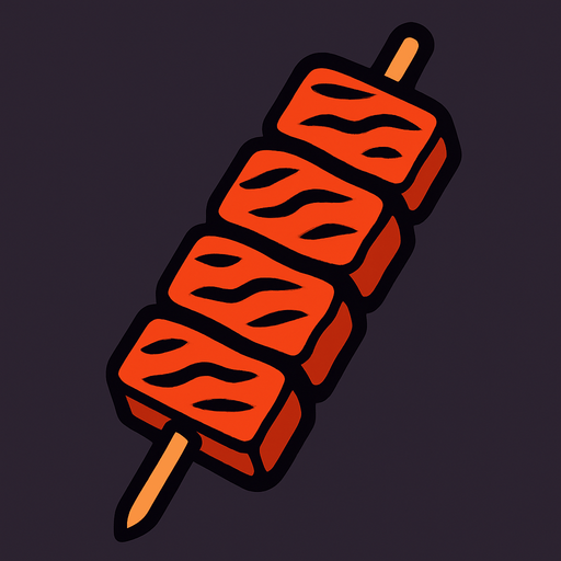 kebab.
In-Game asset.  2d.  High contrast.  No shadows