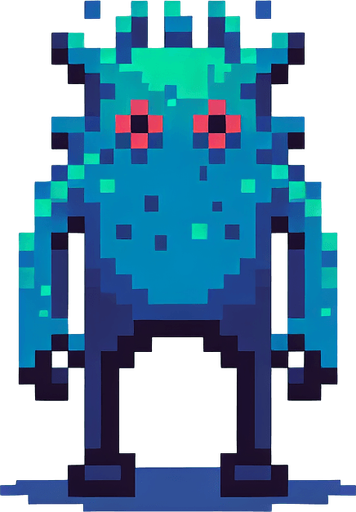 Pixel Art 2D Monster Character. In-Game asset. 2d. Blank background.