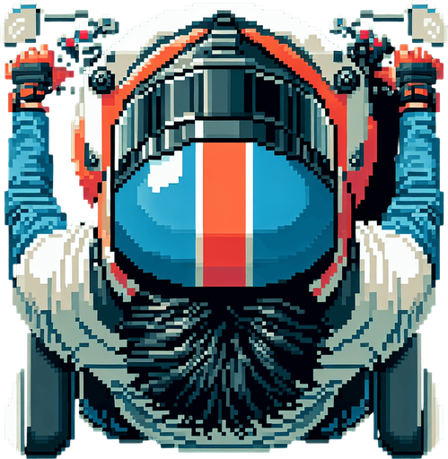 Directly overhead, plumb view of a man wearing a motorcycle helmet from the back (we see his back).
Zenith view, directly overhead, plumb view. NOT PERSPECTIVE!. Pixel art