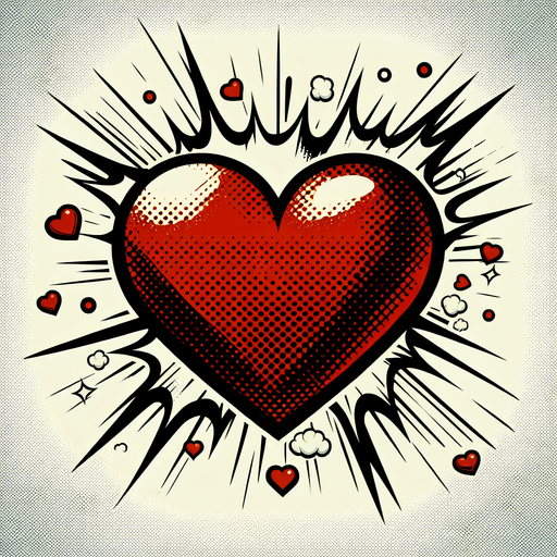 A heart comic style Single Game Texture. In-Game asset. 2d. Blank background. High contrast. No shadows.