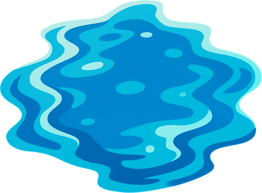 water, 3d, yazısız.
In-Game asset.  2d.  High contrast.  No shadows