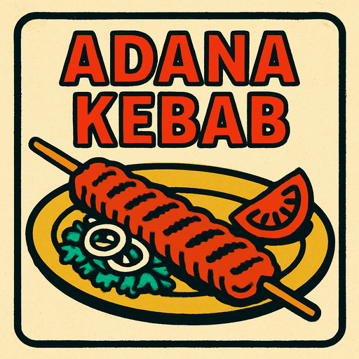 Fener adlı mavi tikli bir twitter sayfasının adana kebab paylaştığı bir görsel oluştur . retro temada olsun !.
In-Game asset.  2d.  High contrast.  No shadows