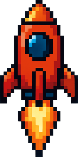 coete de pixeles.
In-Game asset.  2d.  High contrast.  No shadows