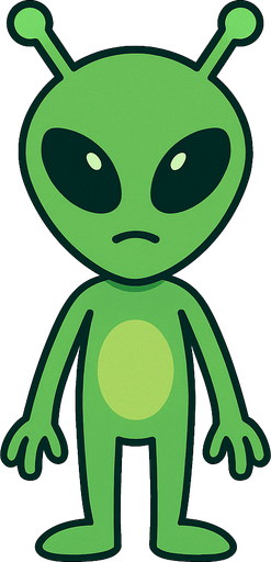 alien. No background. Transparent background. Blank background. No shadows. 2d. In-Game asset. flat