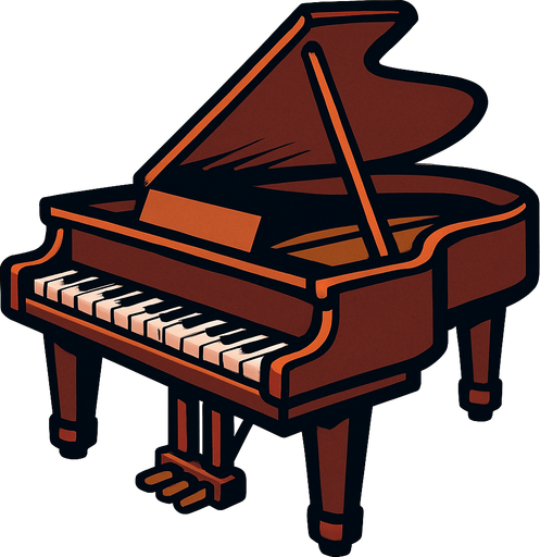 Piano enorme.
In-Game asset.  2d.  High contrast.  No shadows