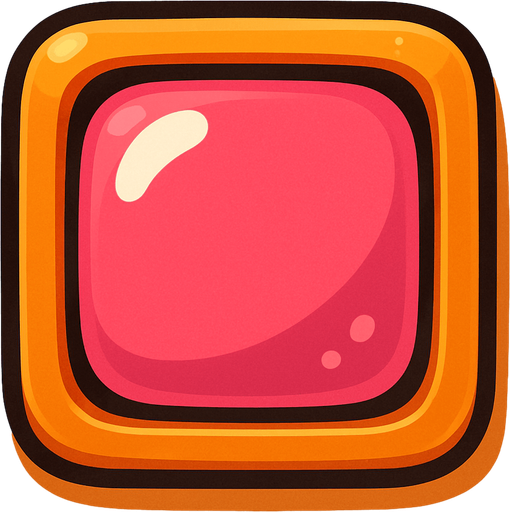 Cute button. Just square 
In-Game asset.  2d.  High contrast.