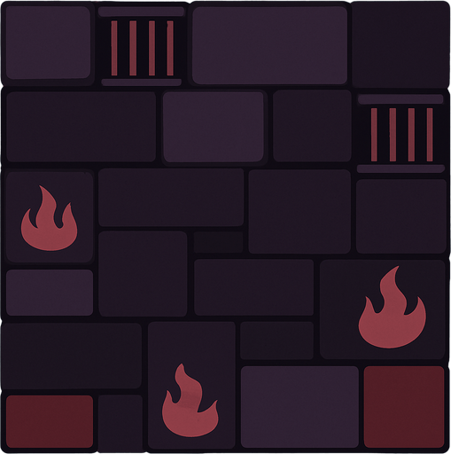 Background for dark hell themed puzzle game. Pastel colors, flat shaded, vector art. Blocks. Depressed. dark prisons
Single Game Texture. In-Game asset. 2d. Blank background. High contrast. No shadows.