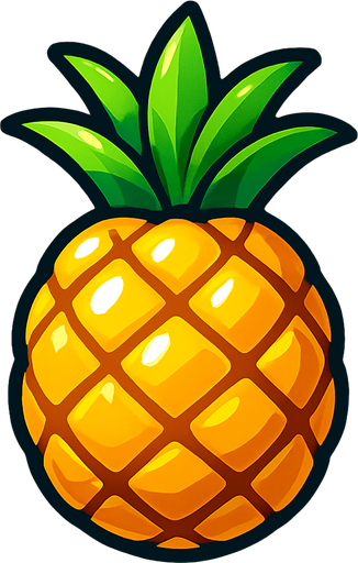Shiney pineapple vector.
In-Game asset.  2d.  High contrast.  No shadows