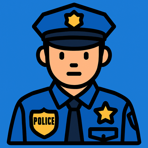 police.
In-Game asset.  2d.  High contrast.  No shadows