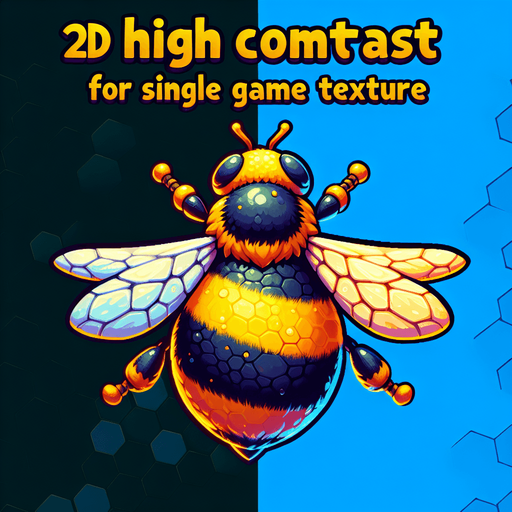 Пчела.
Single Game Texture. In-Game asset. 2d. Blank background. High contrast. No shadows.