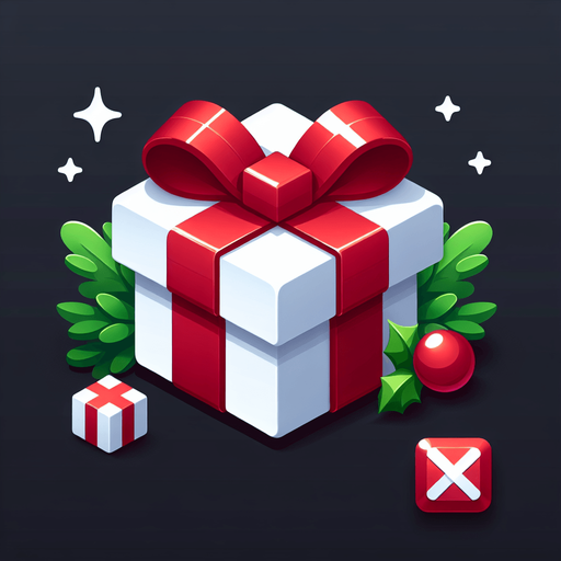 a white christmas present with red wrapper. Single Game Texture. In-Game asset. 2d. Blank background. High contrast. No shadows.