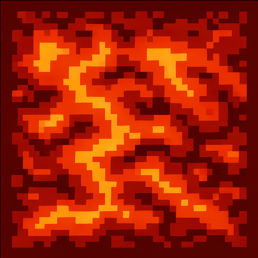 Genera una imagen de lava pixel.
In-Game asset.  2d.  High contrast.  No shadows