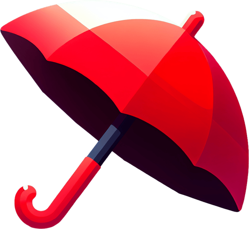 umbrella red.
Single Game Texture. In-Game asset. 2d. Blank background. High contrast. No shadows.