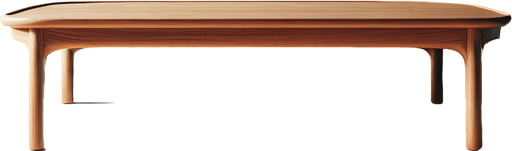 simple coffee table front view.