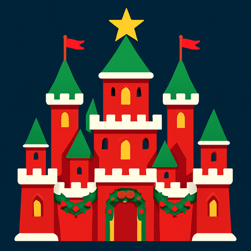 noel castle.
In-Game asset.  2d.  High contrast.  No shadows