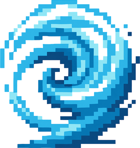 bola de viento de pixeles.
In-Game asset.  2d.  High contrast.  No shadows