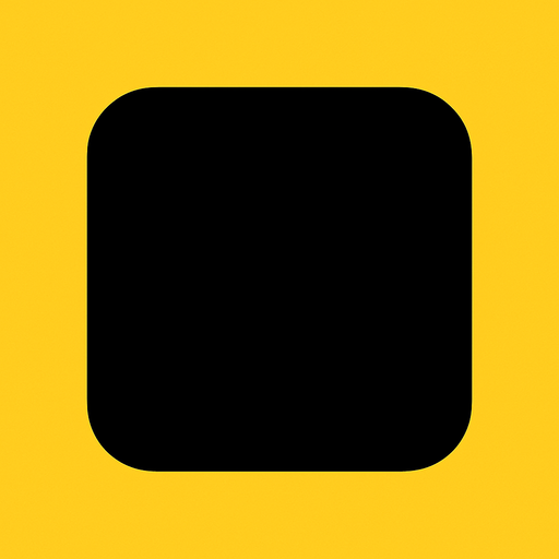 Cuadrado con los bordes redondeado negro.
In-Game asset.  2d.  High contrast.  No shadows