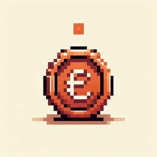 perspective of simple copper coin with a cent sign ‘¢’....
video game sprite