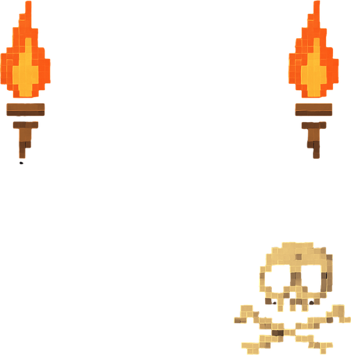 Make it retro pixelart arcade style and also aligne the torches