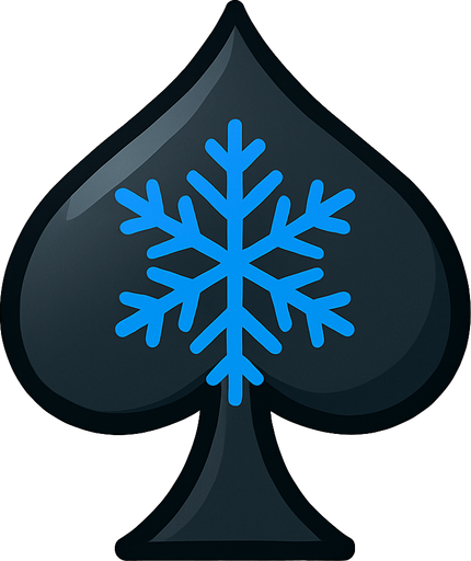 Just the spade from this picture with a blue snowflake in the middle of it.