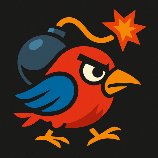 2d bird bomber.
In-Game asset.  2d.  High contrast.  No shadows