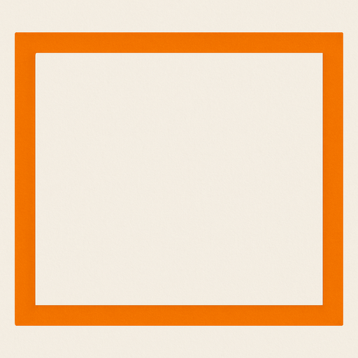Orange framed rectangle with transparent middle. The rectangle A side is much longer than the B side.