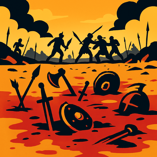 Savaş alanı.
In-Game asset.  2d.  High contrast.  No shadows