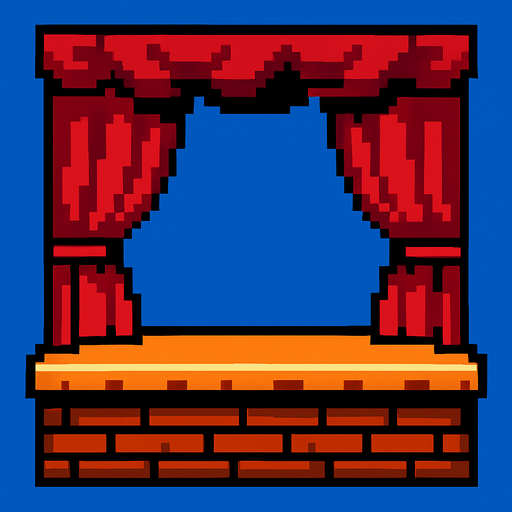 stage pixel art.
In-Game asset.  2d.  High contrast.  No shadows