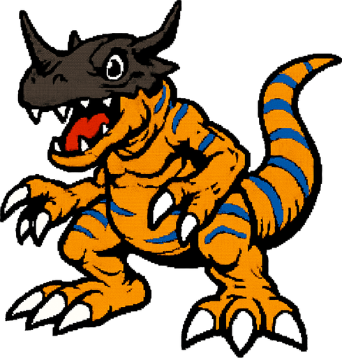 Greymon.
In-Game asset.  2d.  High contrast.  No shadows