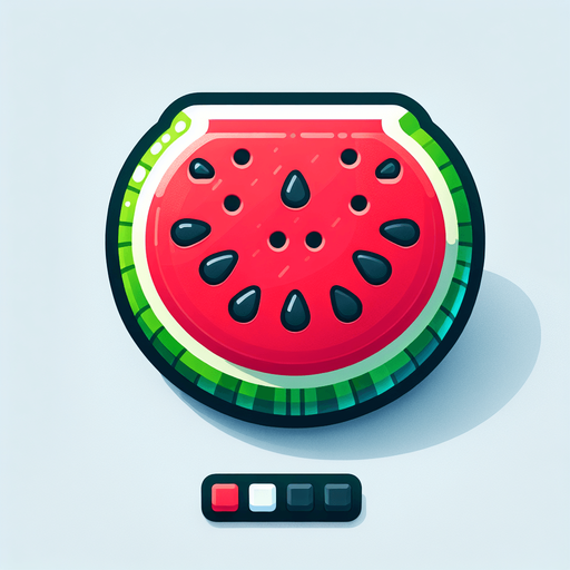 cut watermelon.
Single Game Texture. In-Game asset. 2d. Blank background. High contrast. No shadows.