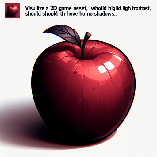 An apple in a rts style Single Game Texture. In-Game asset. 2d. Blank background. High contrast. No shadows.