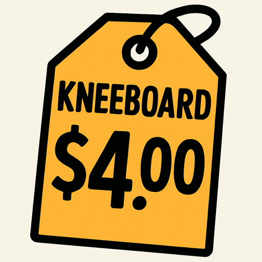 Price tag that says Kneeboard $4.00.
In-Game asset.  2d.  High contrast.  No shadows
