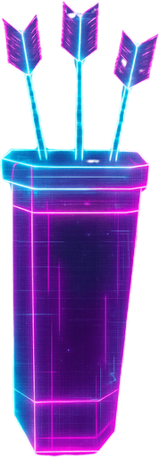 Neon cyberpunk quiver of arrows hologram