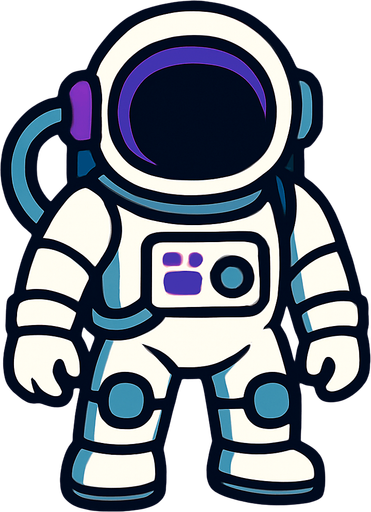 Create astronaut.
In-Game asset.  2d.  High contrast.  No shadows