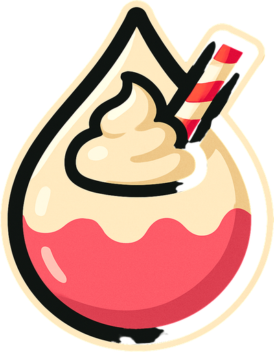 milkeshake droplet.
In-Game asset.  2d.  High contrast.  No shadows