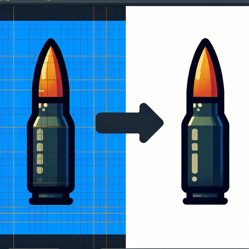 Bullet.
Single Game Texture. In-Game asset. 2d. Blank background. High contrast. No shadows.