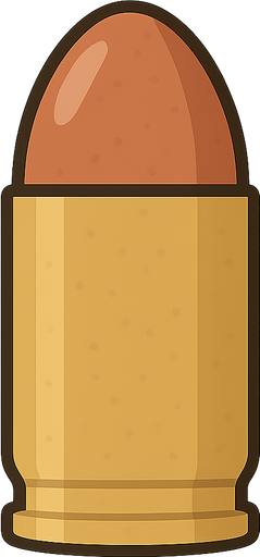 mermi. No background. Transparent background. Blank background. No shadows. 2d. In-Game asset. flat