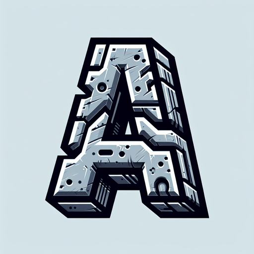 Letter A.
Single Game Texture.  In-Game asset.  2d.  Blank background.  High contrast.  No shadows